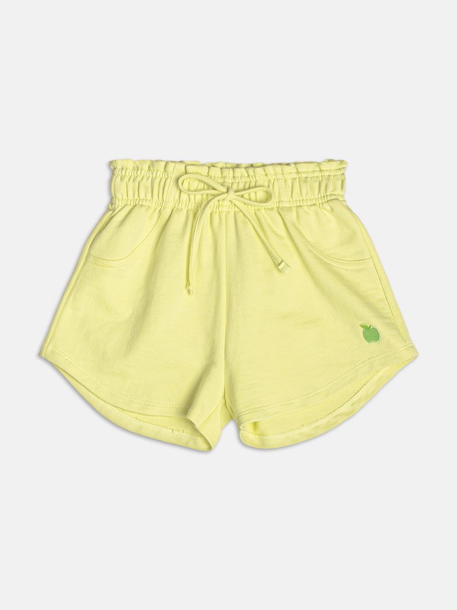 Short Green Sweatshirt with Embroidery