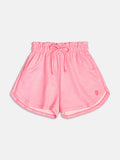 Sweatshirt Shorts with Neon Pink Embroidery