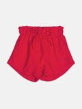 Short Red Sweatshirt with Embroidery