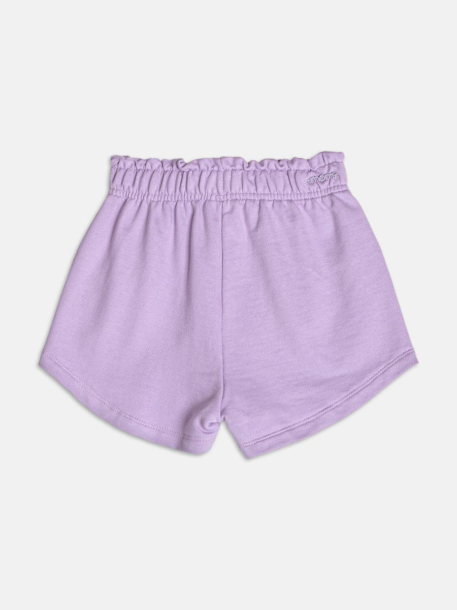 Lilac Sweatshirt Shorts with Embroidery