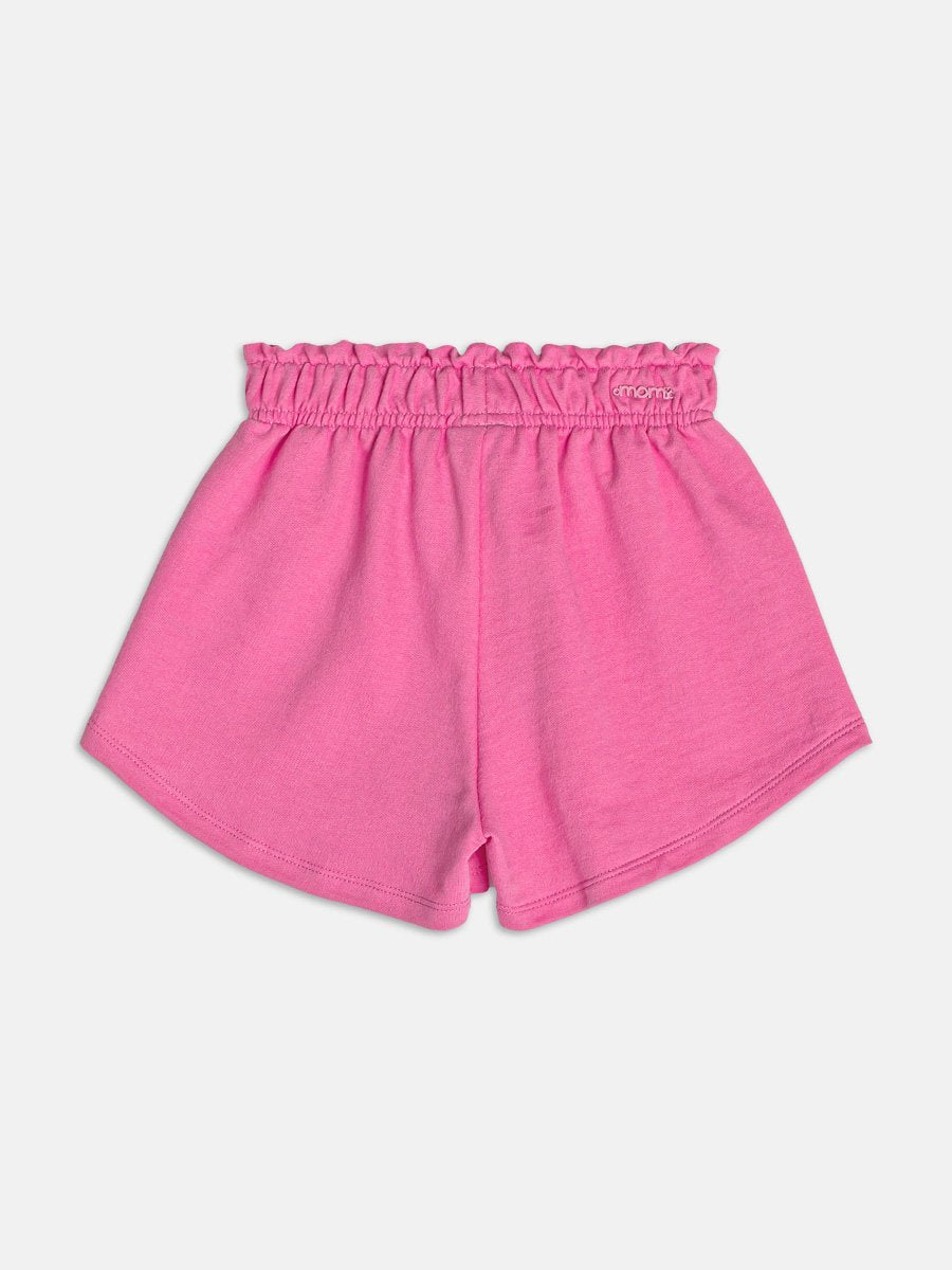 Pink Cherry Sweatshirt Shorts with Embroidery