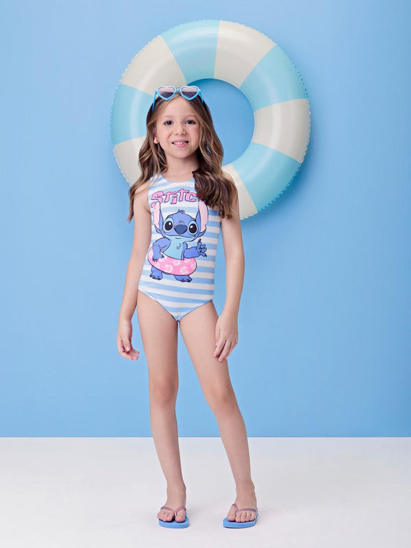 Stitch and Angel Striped Swimsuit