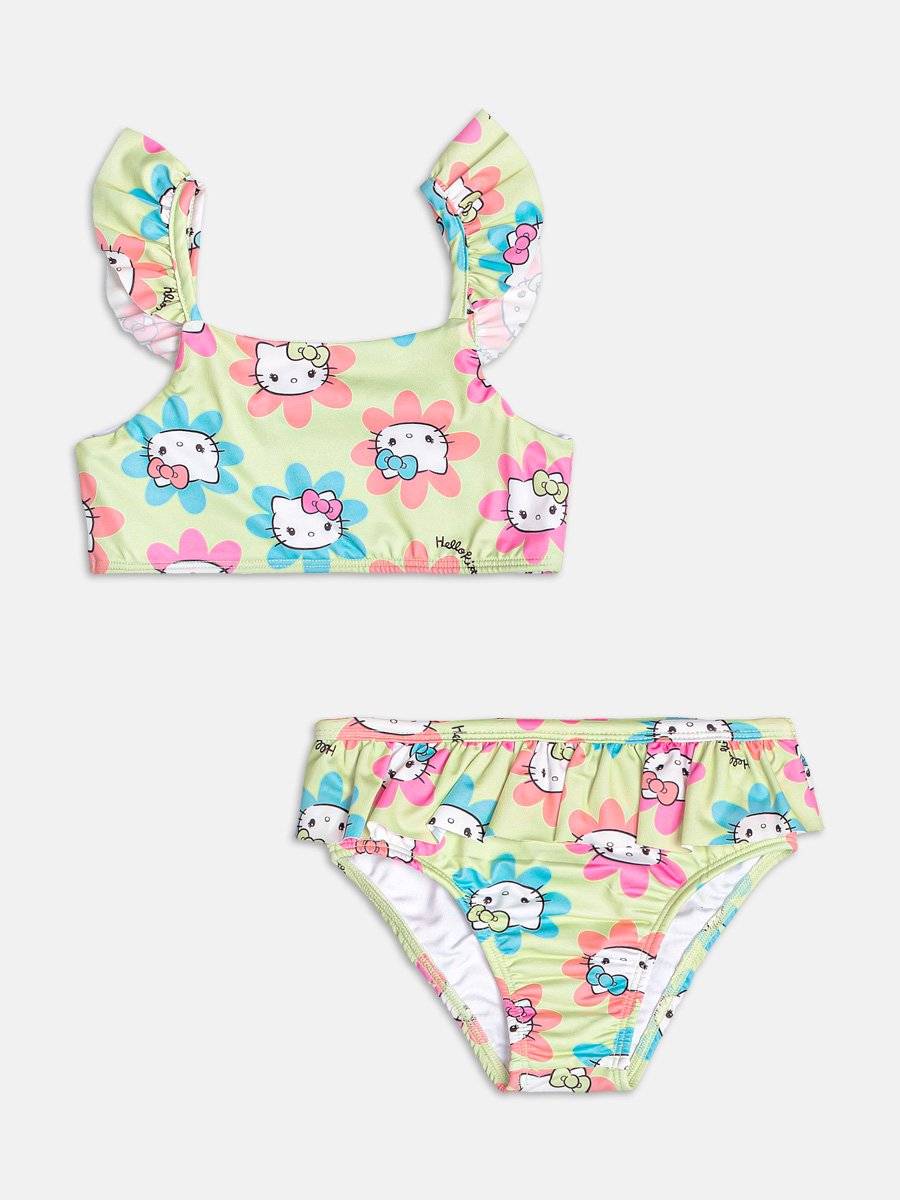 Hello Kitty and Flowers Neon Bikini
