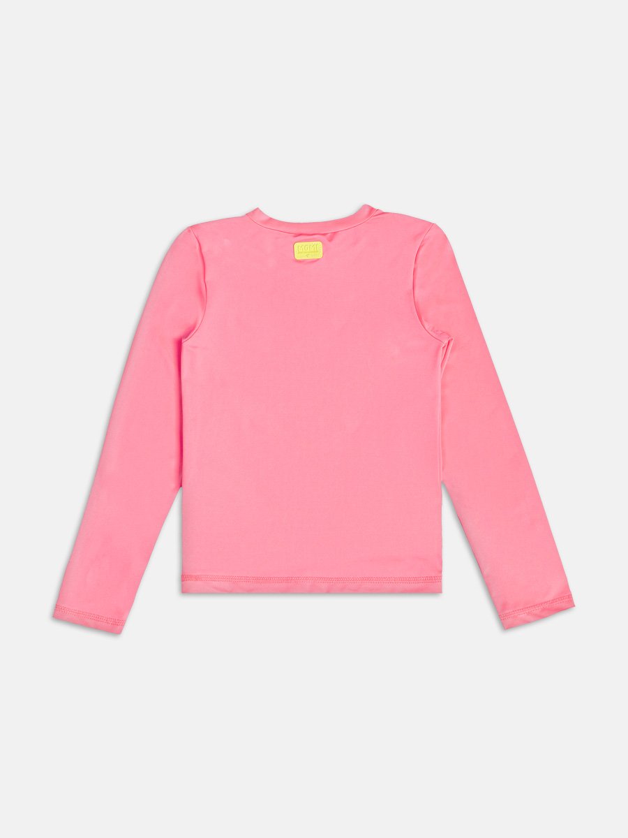 Neon Pink Blouse with Smile Patch