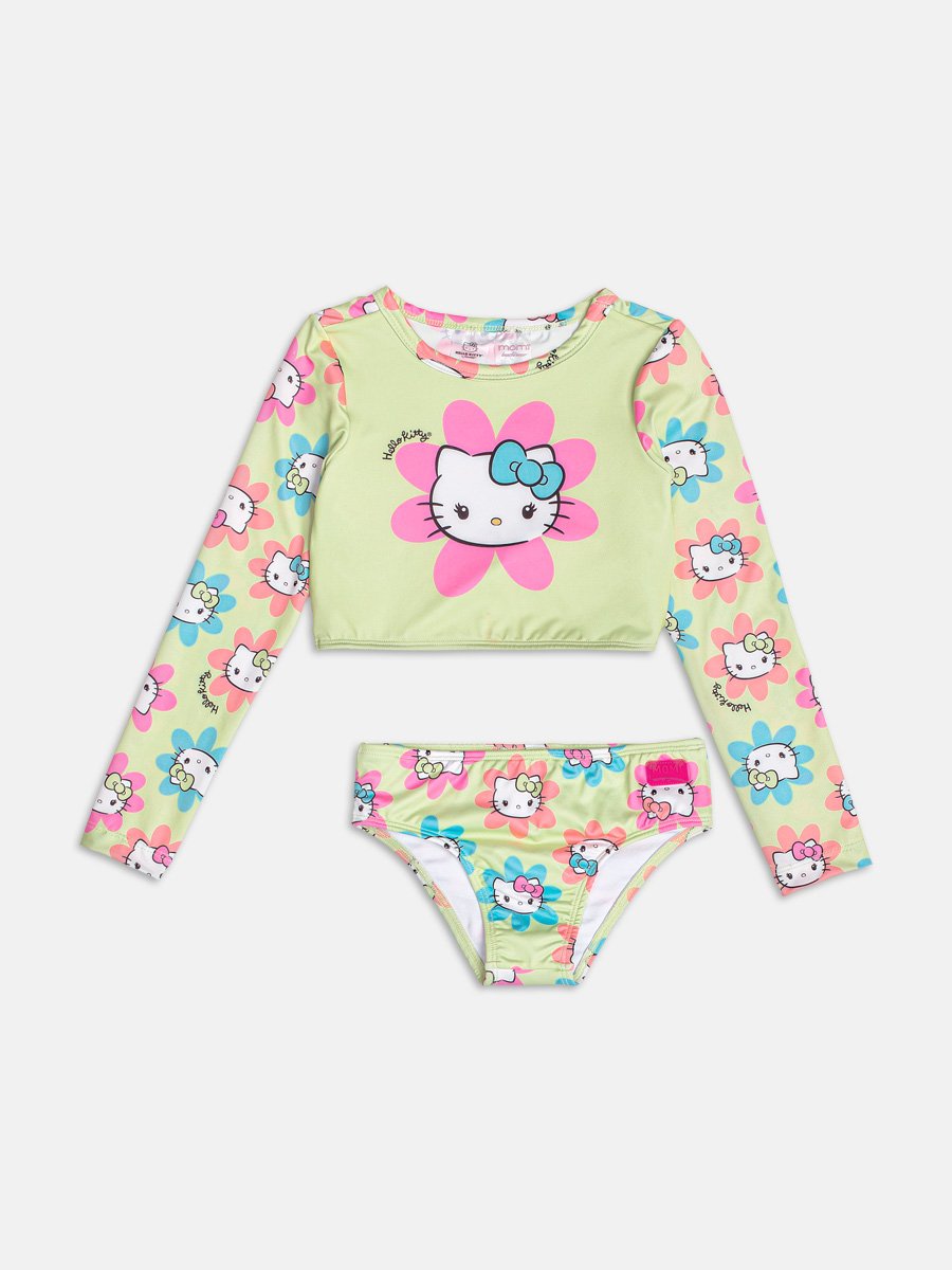Hello Kitty Neon Long Sleeve Bikini