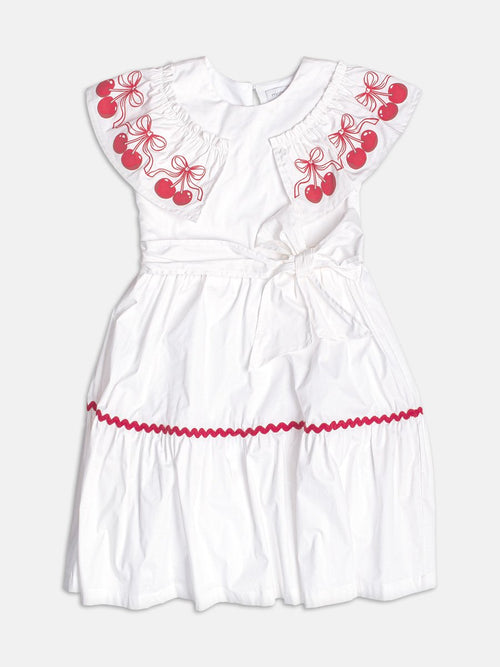Cherries Tricoline Dress