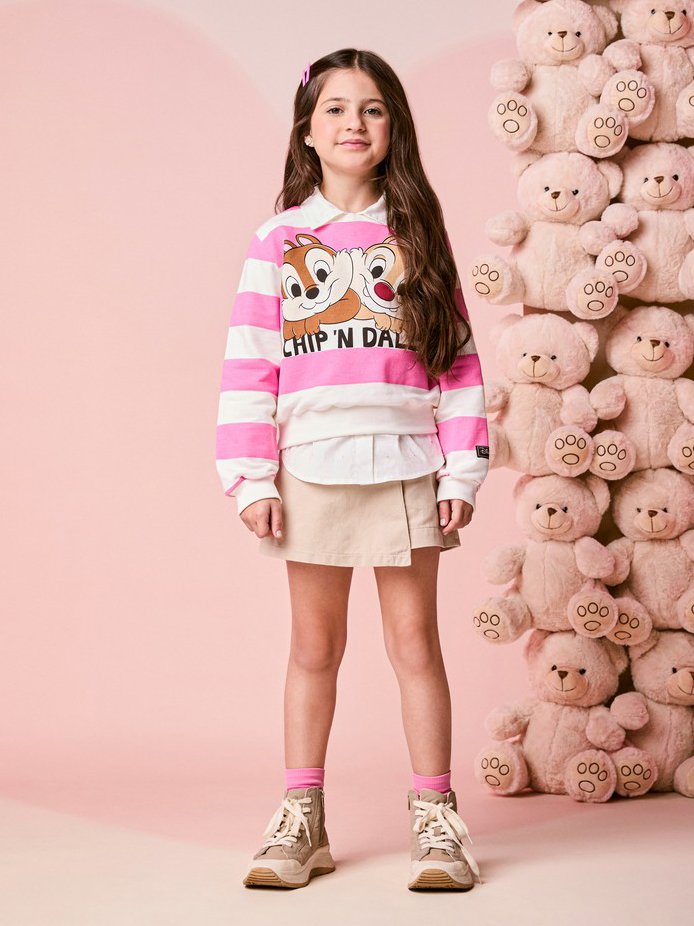 Momi Girls' Jacket – Striped Chip 'n' Dale