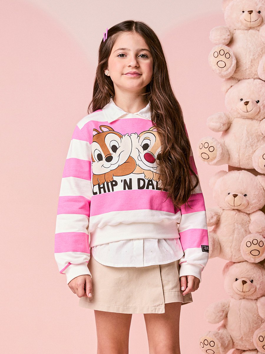 Momi Girls' Jacket – Striped Chip 'n' Dale