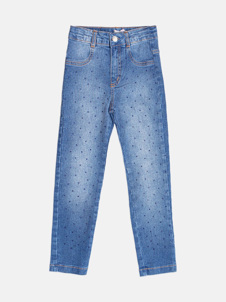 Children's Jeans Pants with Rhinestones