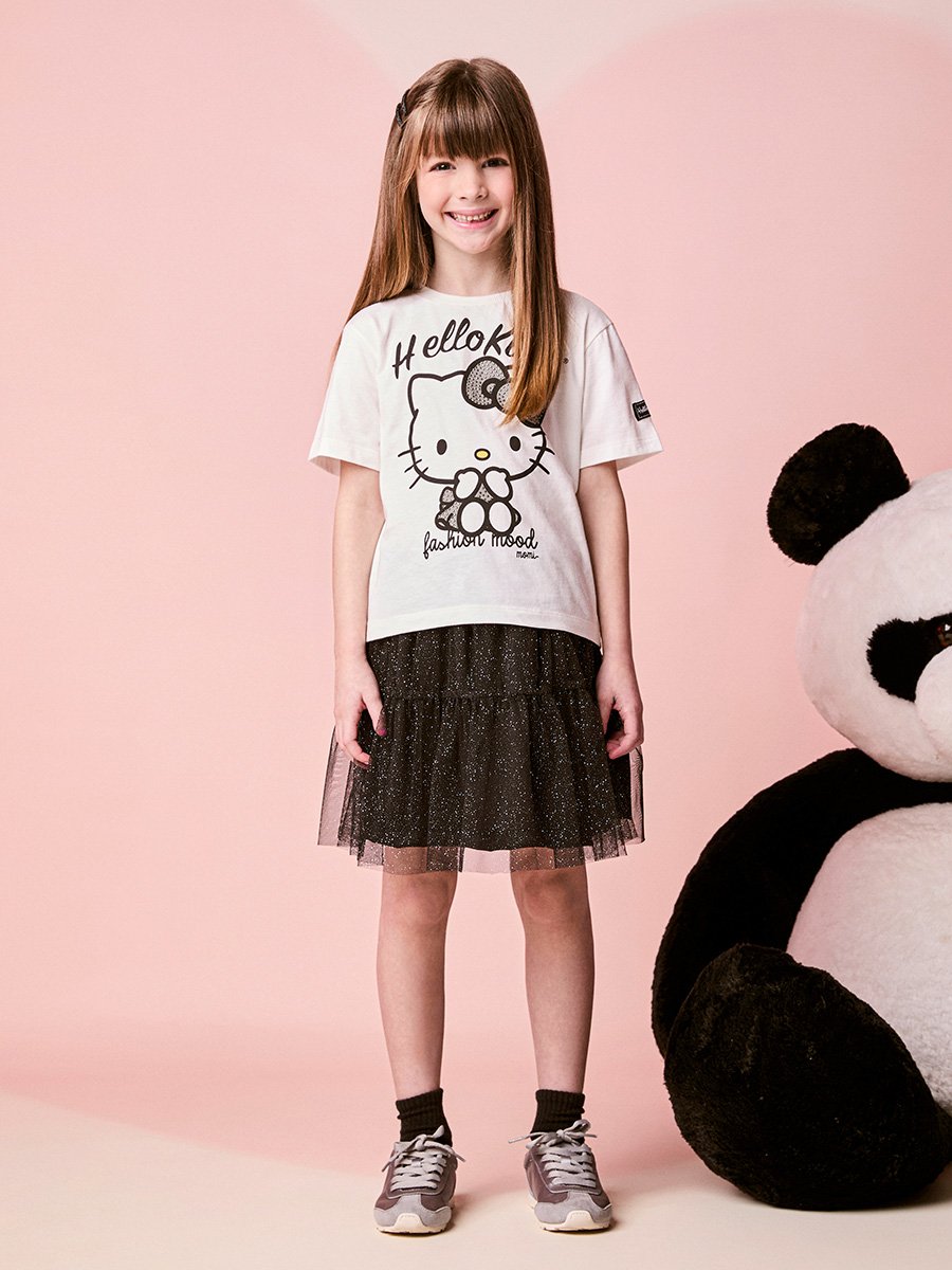 Momi Girls' Top – Rhinestones Hello Kitty