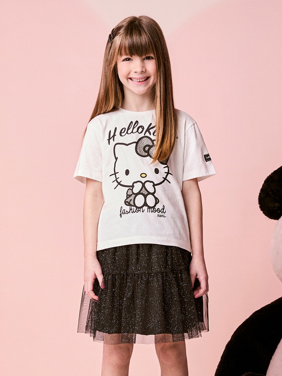 Momi Girls' Top – Rhinestones Hello Kitty