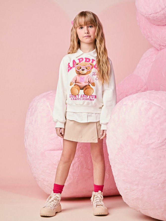 Momi Girls' Skort – Twill with Panel Detail