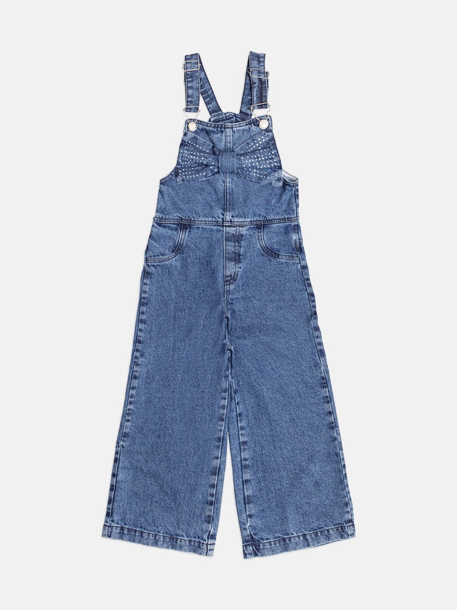 Girls Denim Overalls with Bow