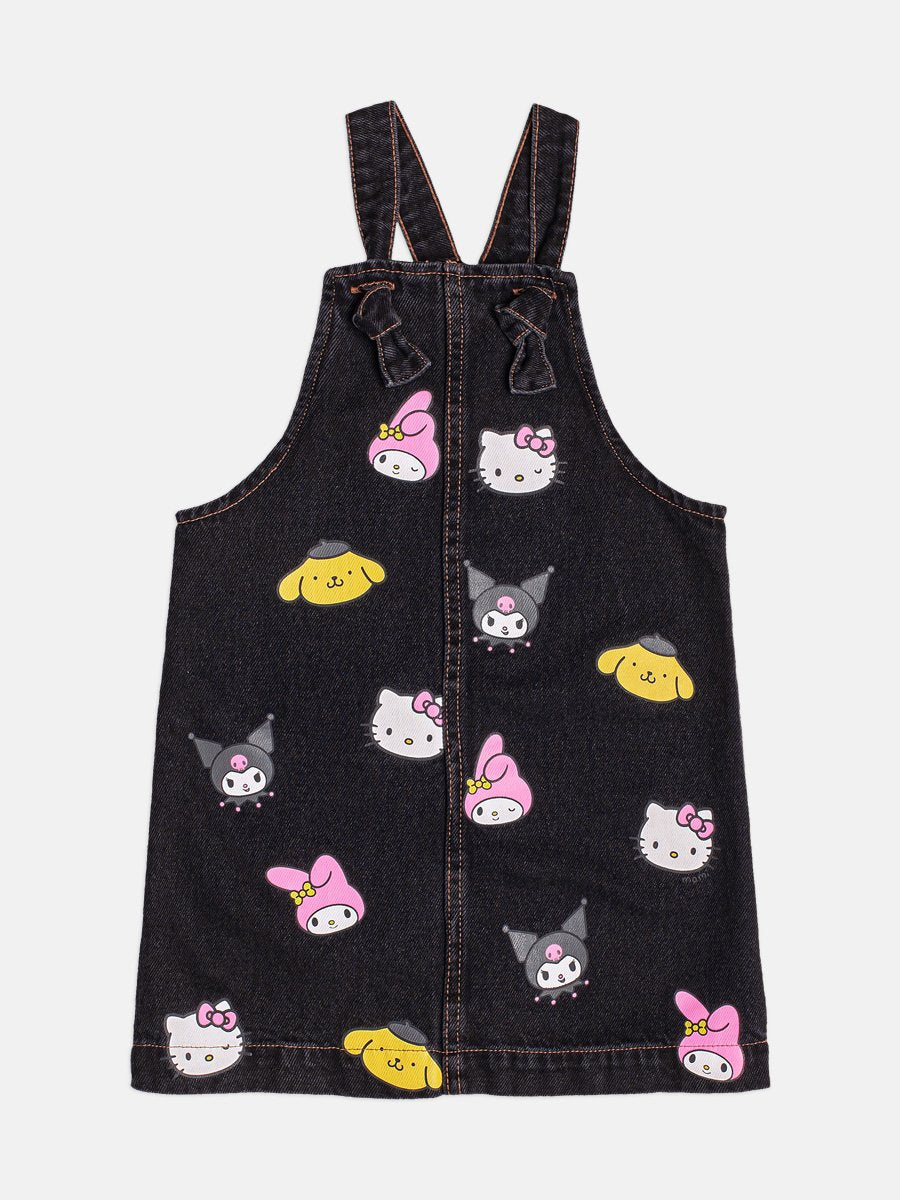 Momi Girls' Pinafore Dress – Denim Hello Kitty & Friends