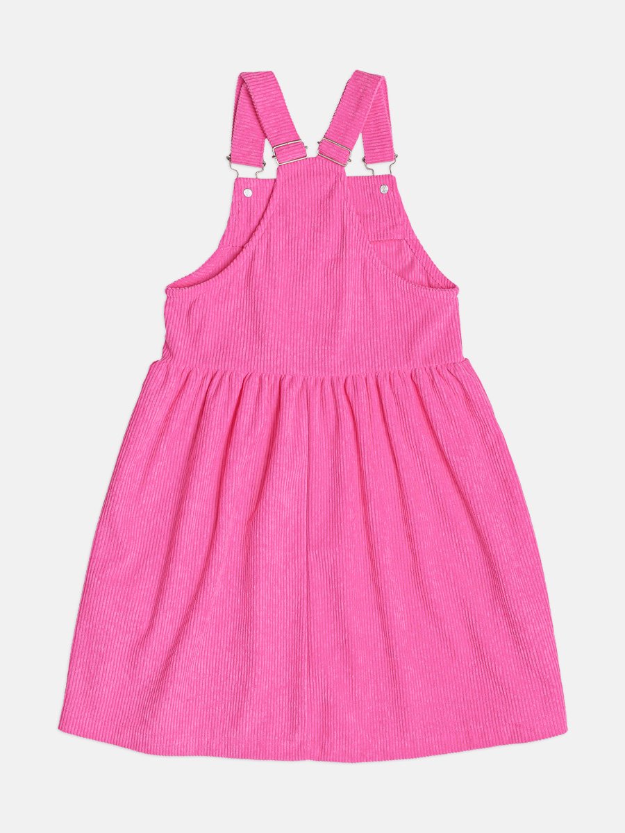 Momi Girls' Pinafore Dress – Pink Velvet