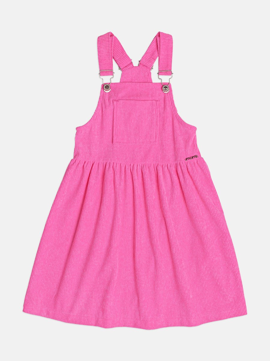 Momi Girls' Pinafore Dress – Pink Velvet