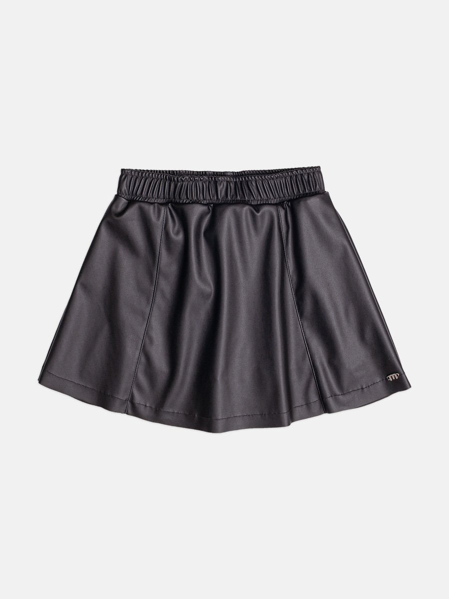 Momi Girls' Skirt – Faux Leather with Panel Details