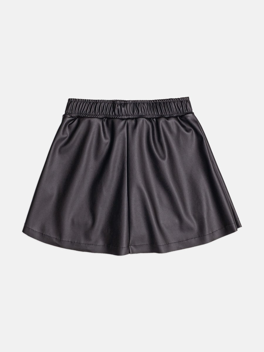 Momi Girls' Skirt – Faux Leather with Panel Details