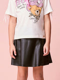 Momi Girls' Skirt – Faux Leather with Panel Details