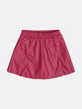 Girls Red Faux Leather Skirt