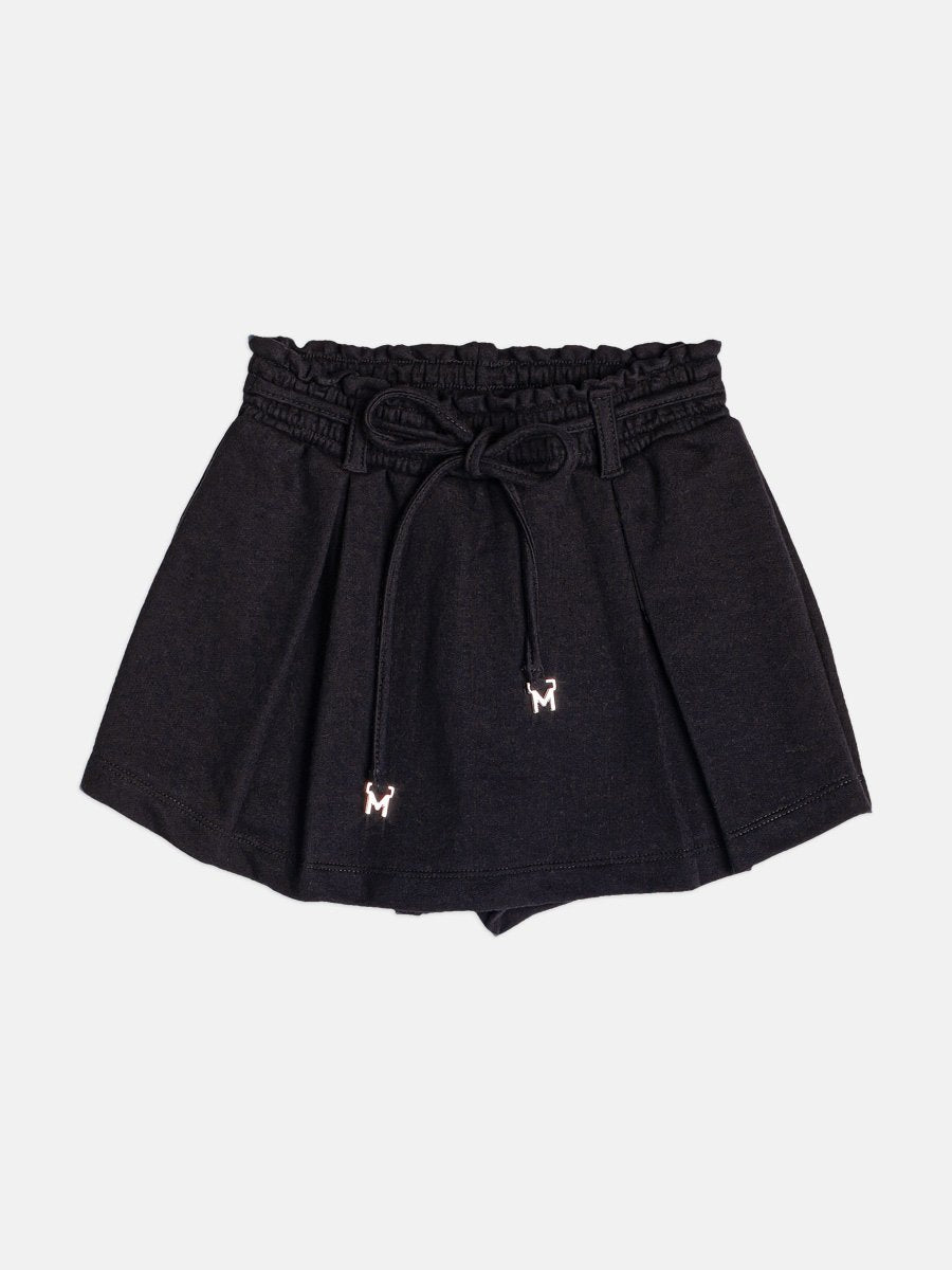 Short Girls Black Children's Skirt with Pendant