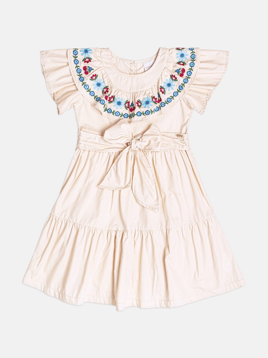 Girls Dress with Floral Embroidery