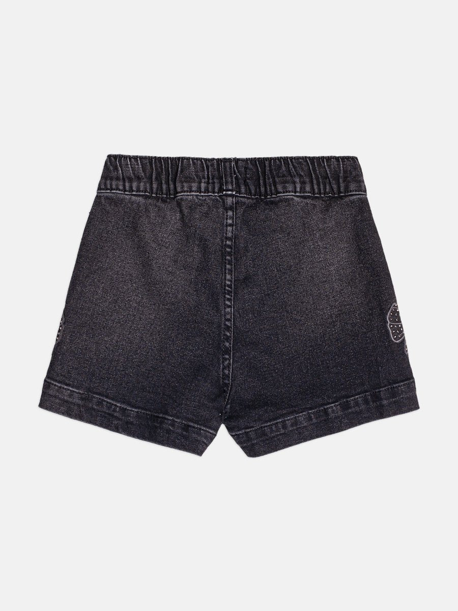 Children's Jeans Shorts with Rhinestone Bows