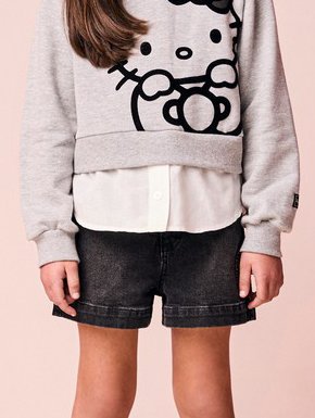 Children's Jeans Shorts with Rhinestone Bows