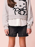 Children's Jeans Shorts with Rhinestone Bows