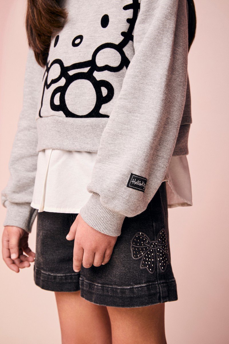 Children's Jeans Shorts with Rhinestone Bows