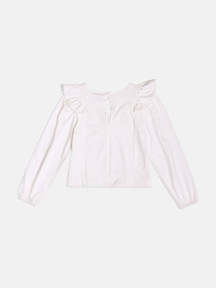 Girls Blouse with Ruffle and Lace