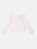 Girls Blouse with Ruffle and Lace