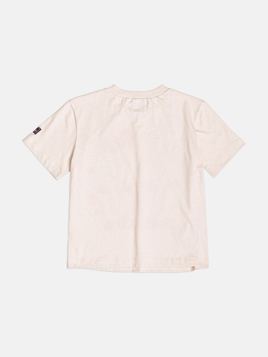 Momi Girls' Top – Beige Hello Kitty
