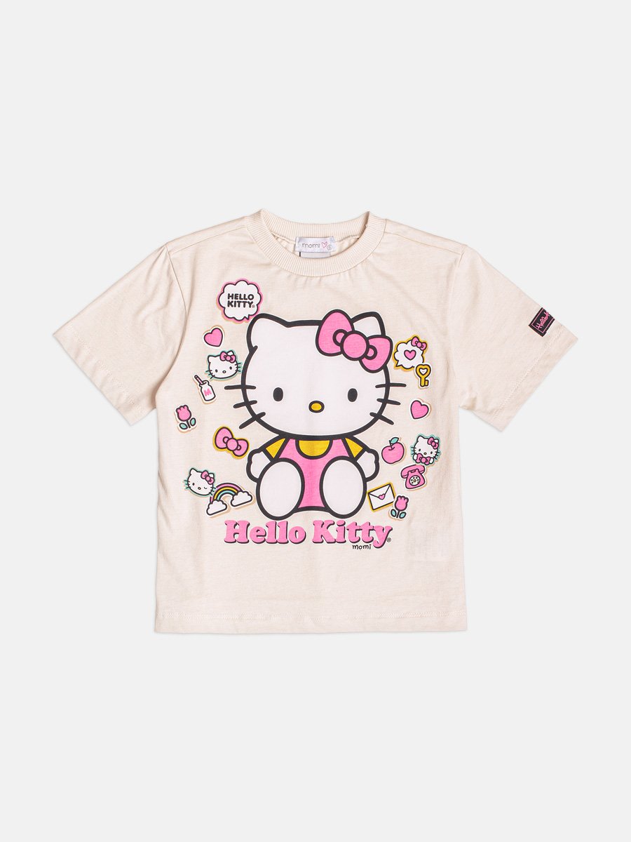 Momi Girls' Top – Beige Hello Kitty