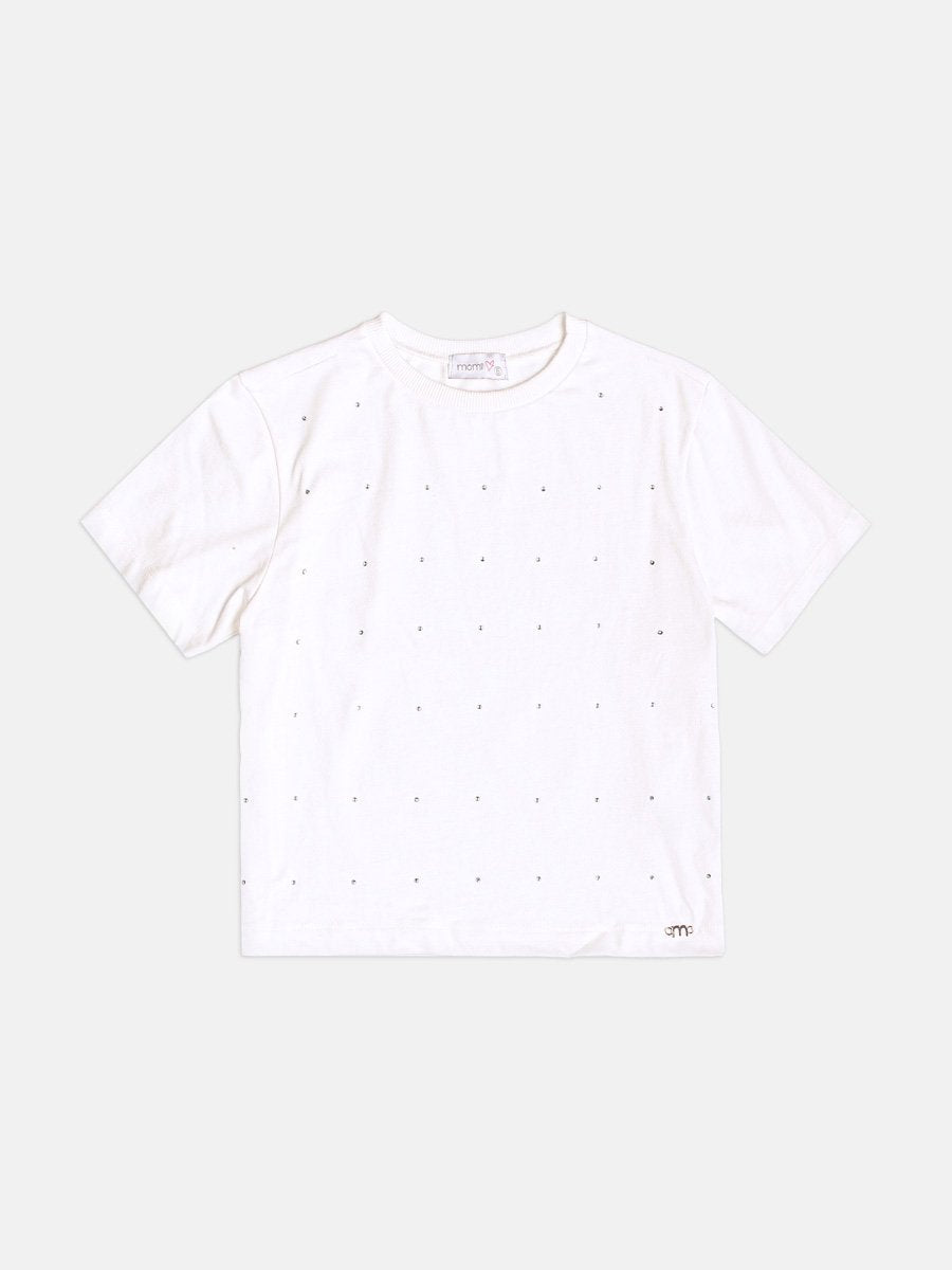 Girls Basic Top with Rhinestones