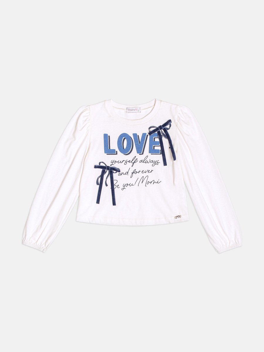 Girls Puff Sleeve Blouse with Bows