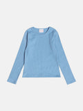 Girls Basic Blue Ribbed Top