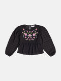 Momi Girls' Top – Manga Bufante with Embroidery