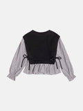 Girls Knit Vest with Striped Shirt