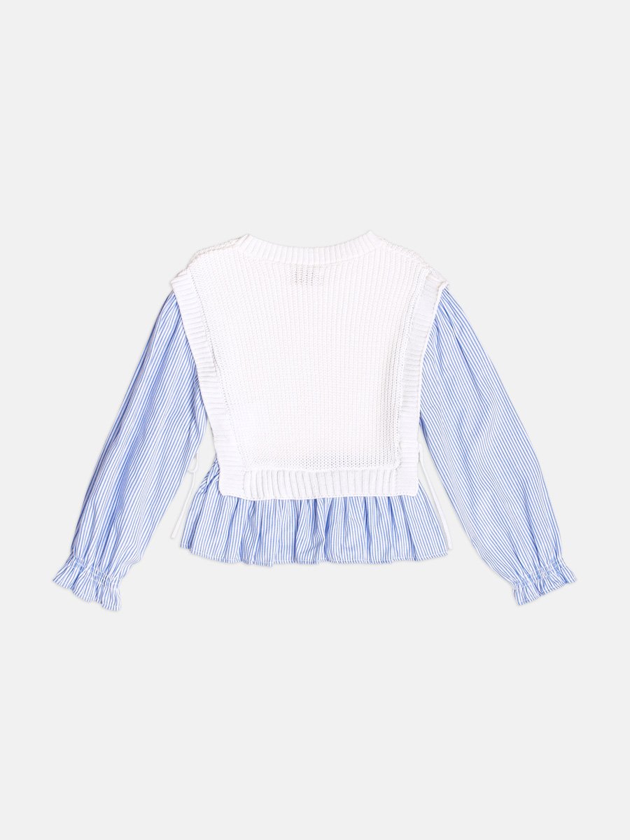 Children's Knitted Vest with Striped Shirt