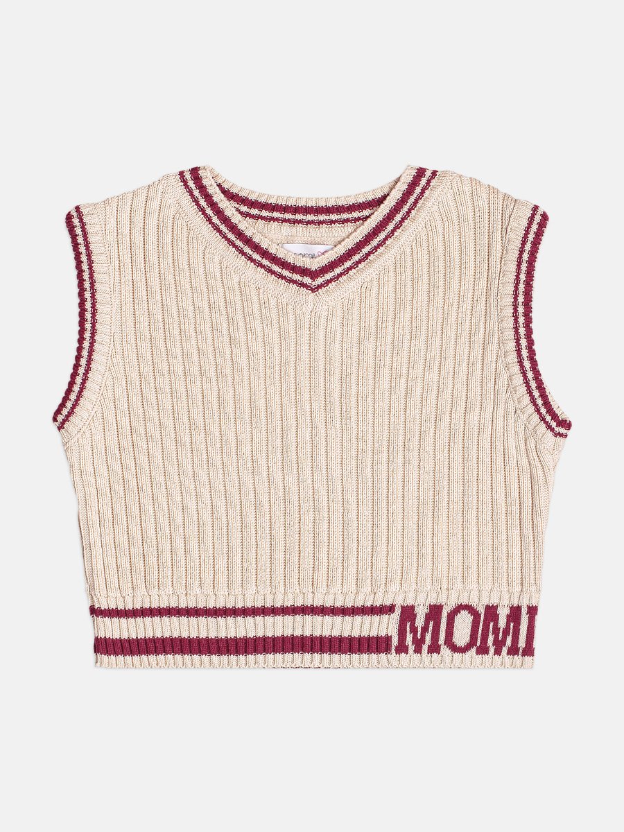 Girls Striped Knit Vest