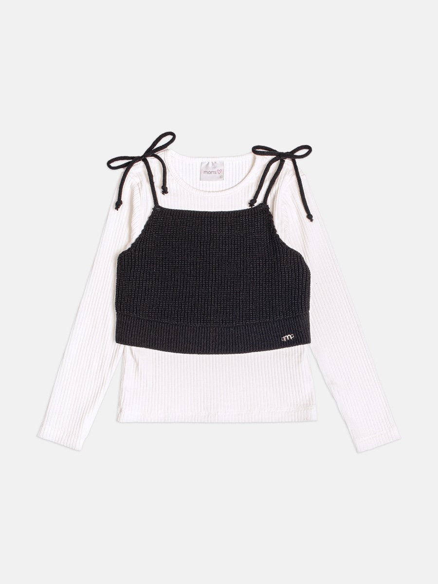 Momi Girls' Top – Top Black Knit