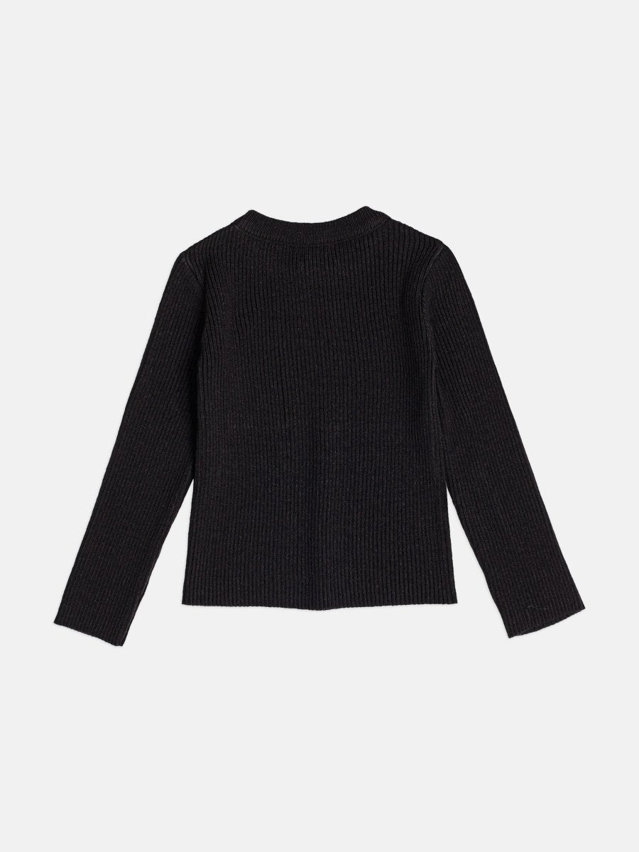 Children's Basic Black Knitting Blouse