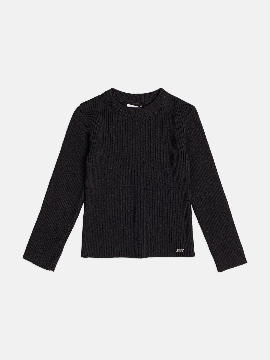 Children's Basic Black Knitting Blouse