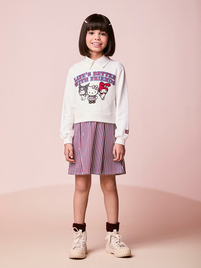 Hello Kitty Girl's Dress with Stripes