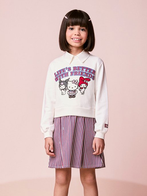 Hello Kitty Girl's Dress with Stripes