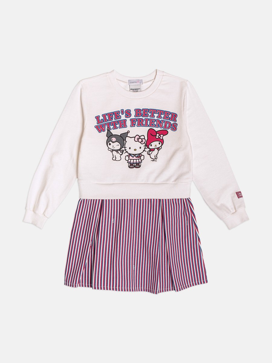 Hello Kitty Girl's Dress with Stripes