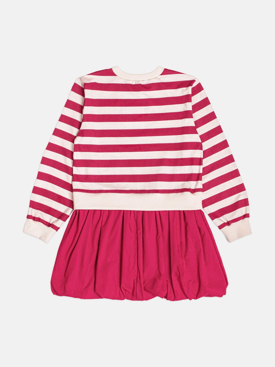 Girls Balloon Dress with Cherry Patch