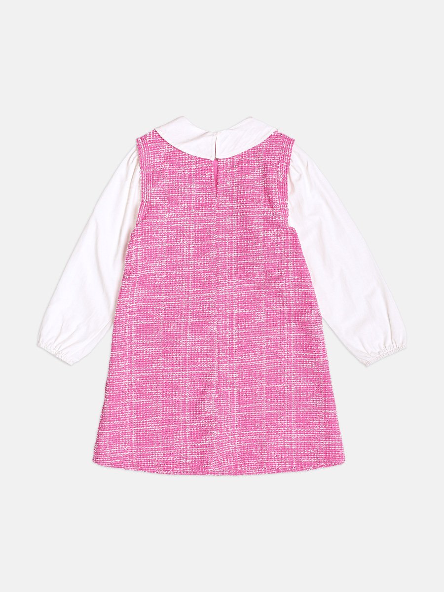 Momi Girls' Dress – Tweed with Collar