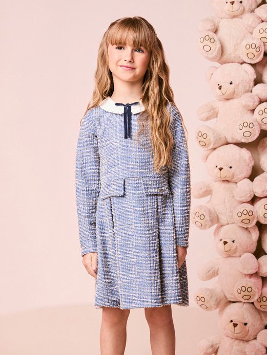 Children's Tweed Dress with Bow